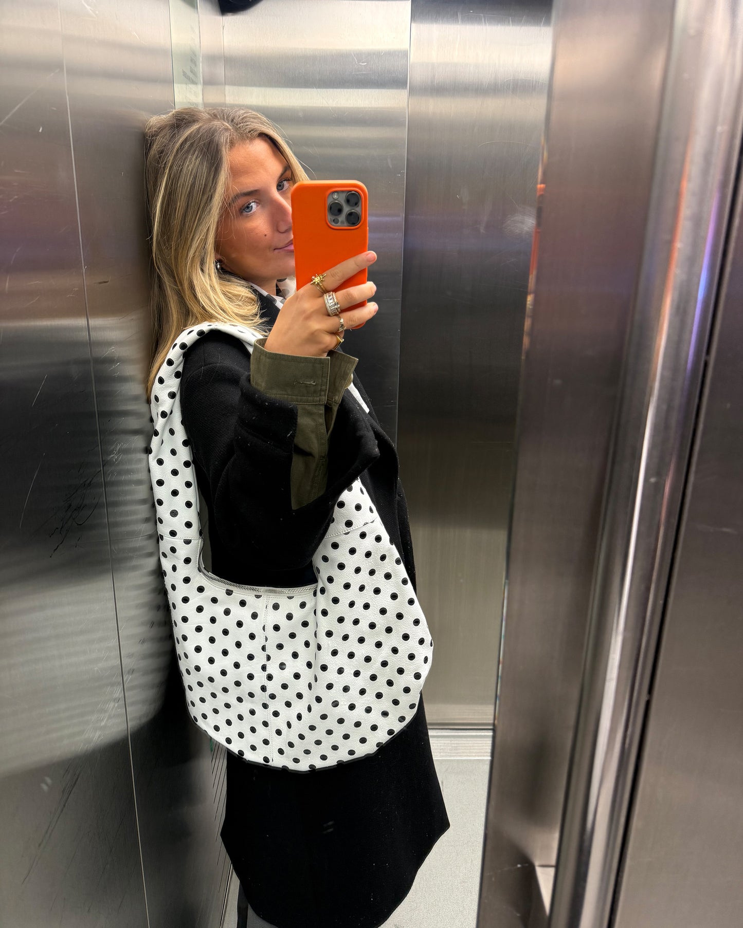 Núnoo Big Alma Draped Polka White/Black Maxi