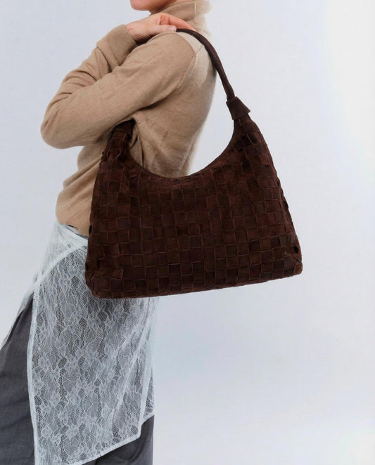 Núnoo Big Dandy Braided Suede Dark Brown w. Gold Large Dark brown