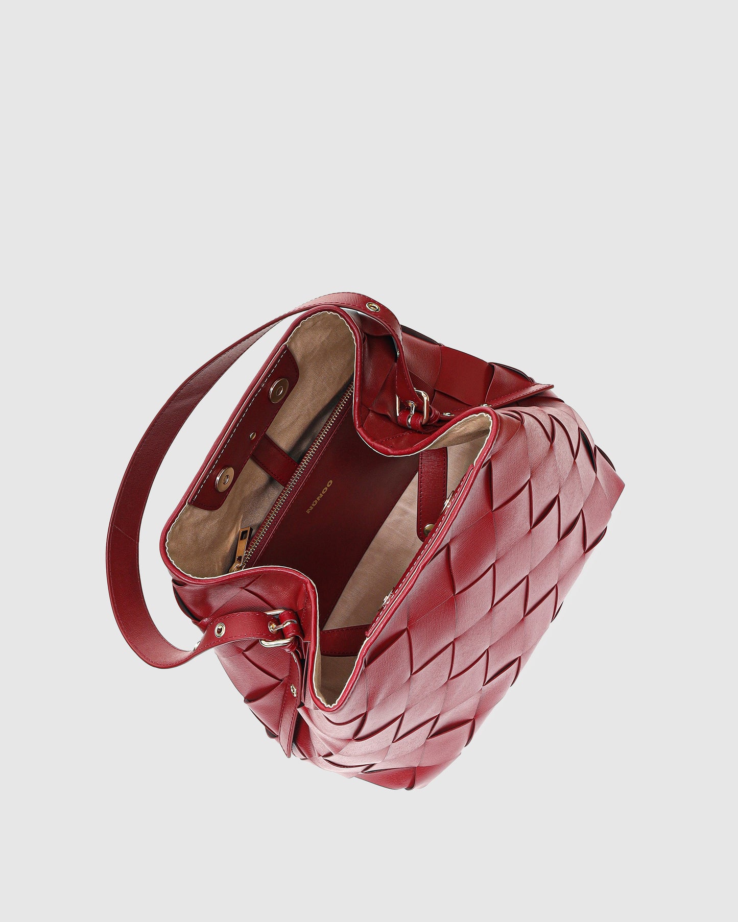Núnoo Chiara Braided Florence Maroon w. Gold Large