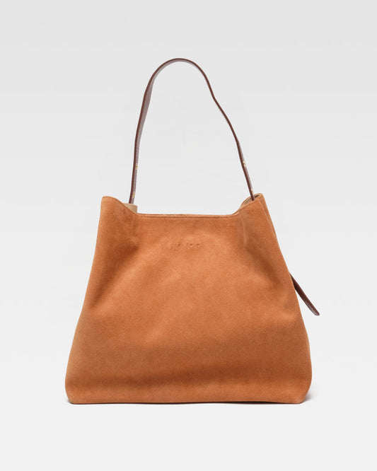 Núnoo Chiara Suede Toffee w. Gold Large Toffee