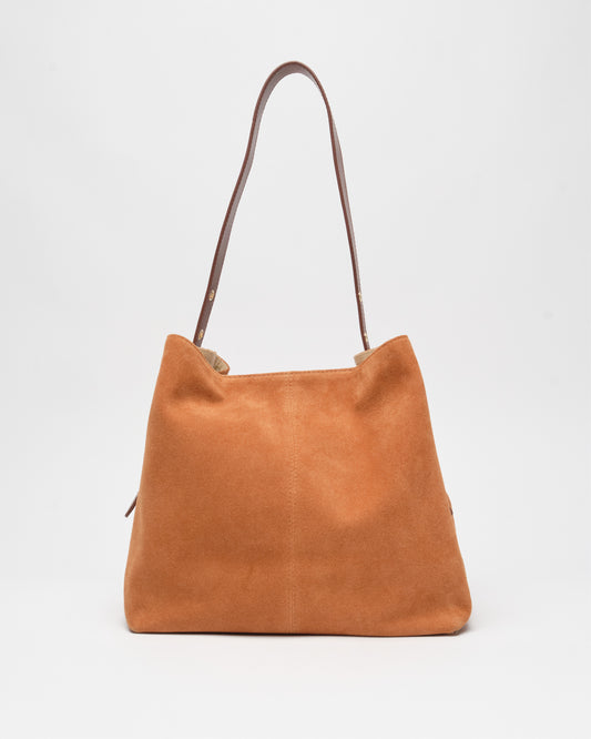 Núnoo Chiara Suede Toffee w. Gold Large Toffee