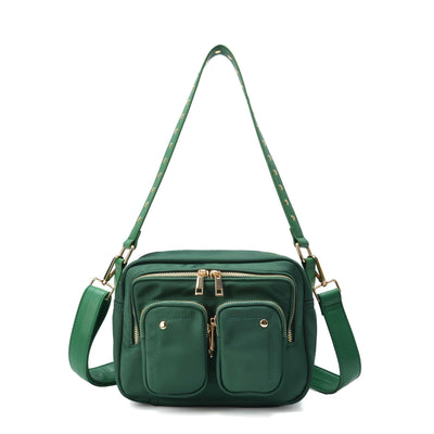 Ellie Recycled Nylon Dark Green w. Gold