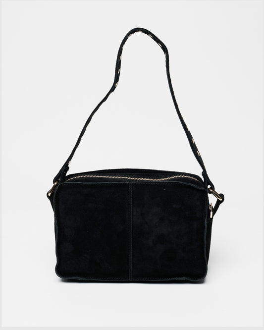 Núnoo Ellie Suede Black w. Gold Medium