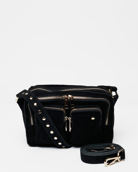 Núnoo Ellie Suede Black w. Gold Medium