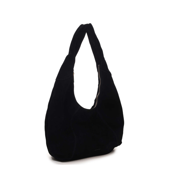 Núnoo Gabi Suede Black w. Gold Maxi Black