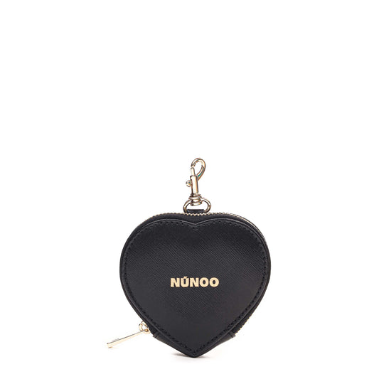Núnoo Heart Coin Pocket Florence Black w. Gold Accessories Black