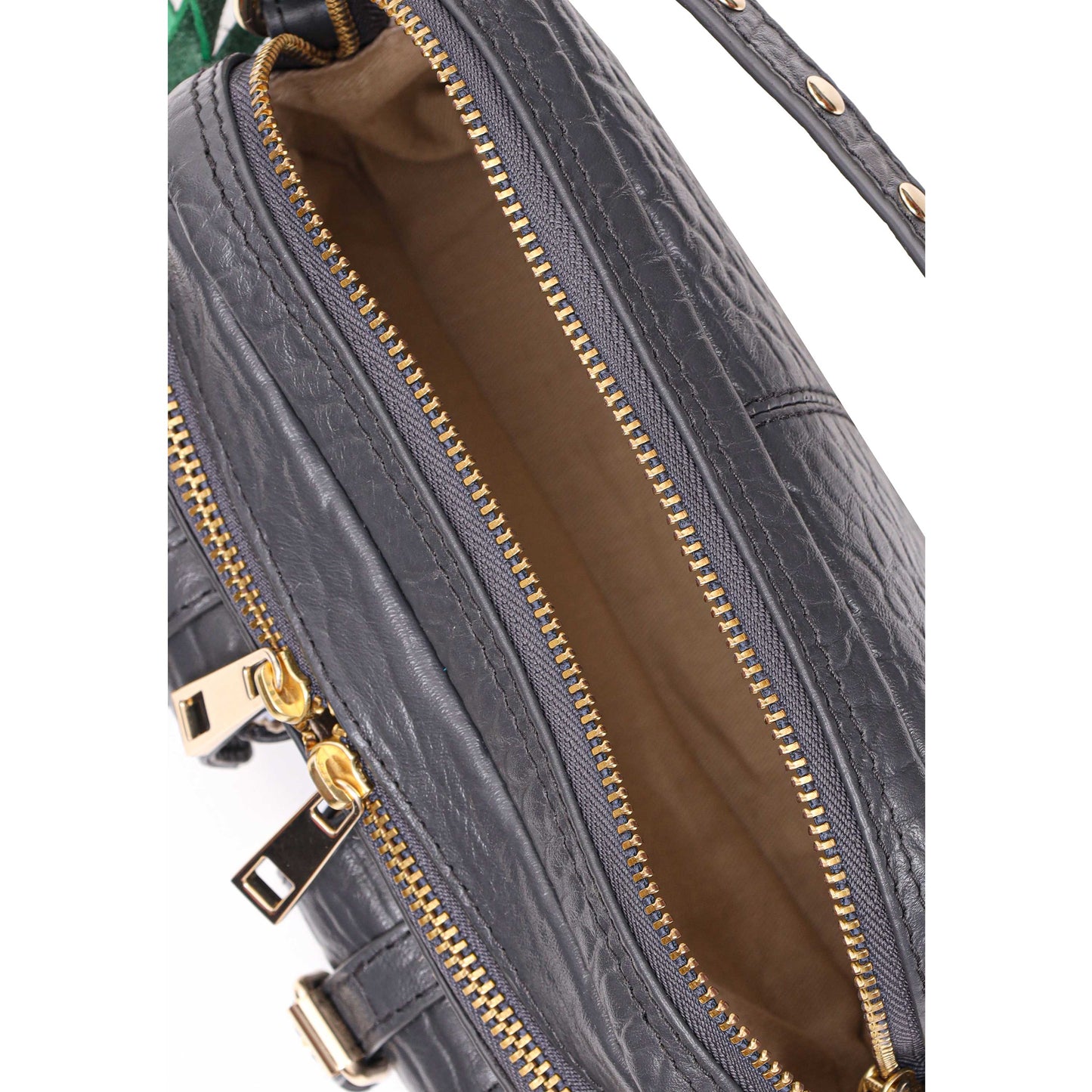 Núnoo Helena Buckle New Zealand Dark Grey w. Gold Medium Dark grey