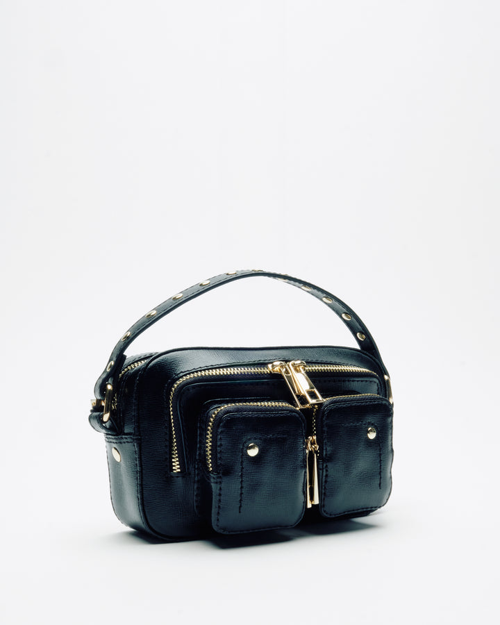 Núnoo Helena Florence Black w. Gold Small bag Black
