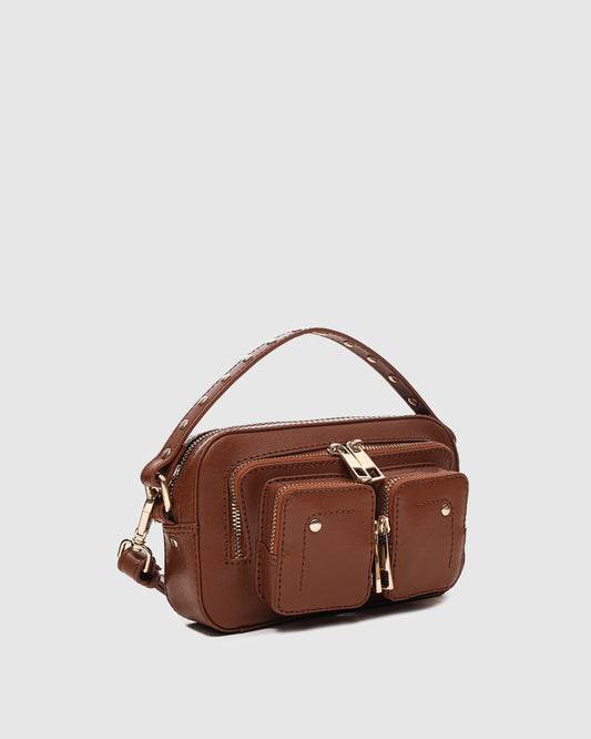 Núnoo Helena Florence Brown w. Gold Small bag Brown