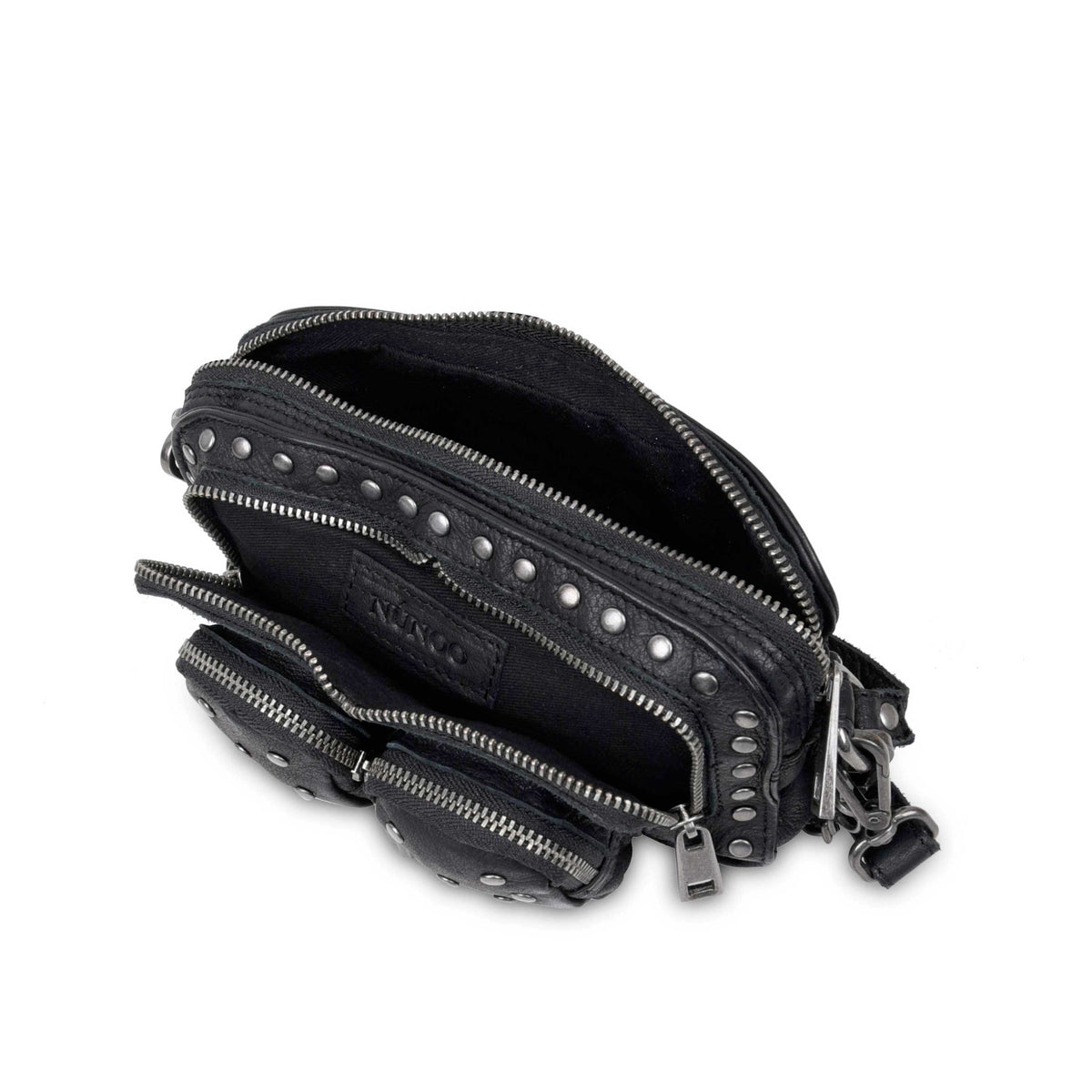 Núnoo Helena Rivet Washed Black w. Antique Silver Small bag Black