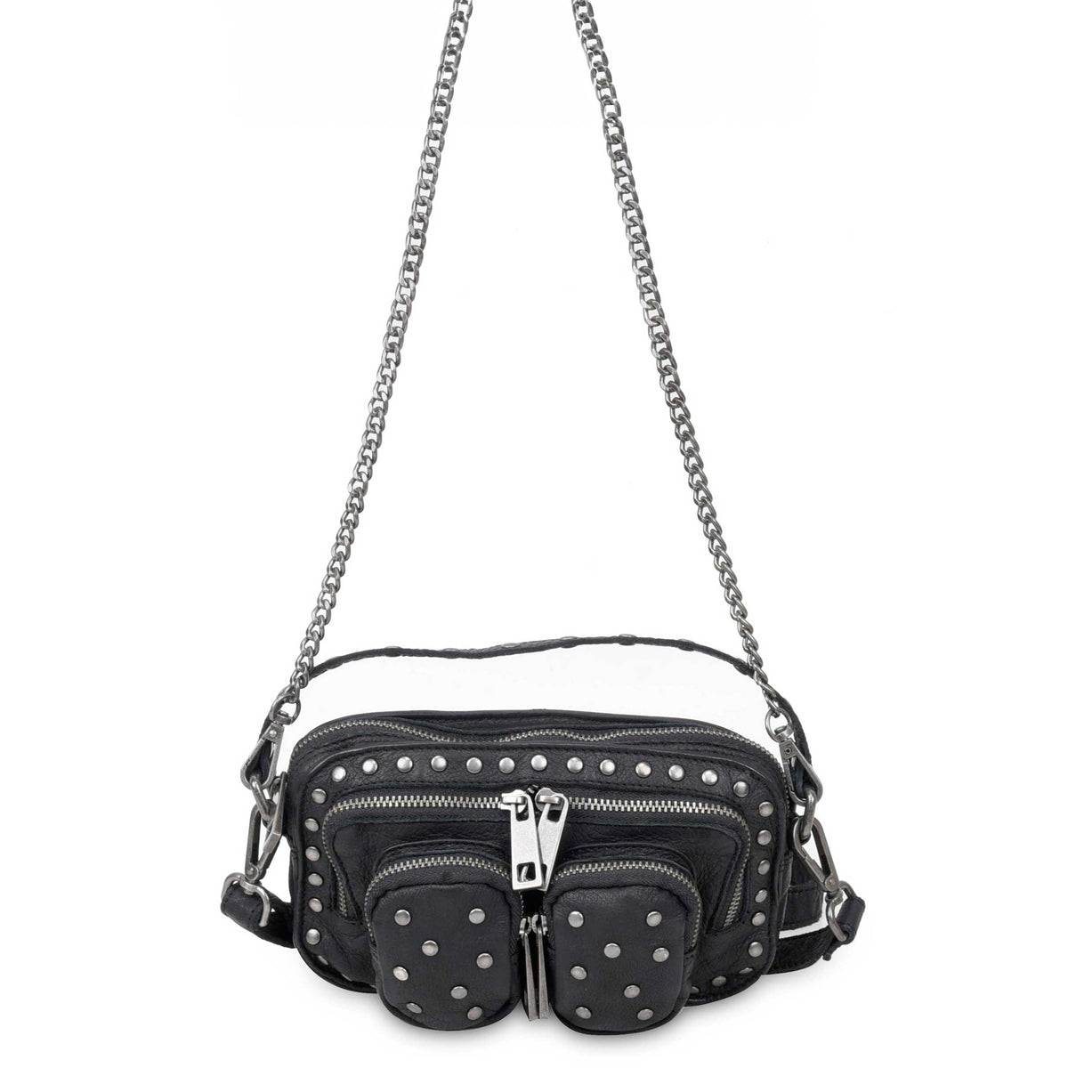 Núnoo Helena Rivet Washed Black w. Antique Silver Small bag Black
