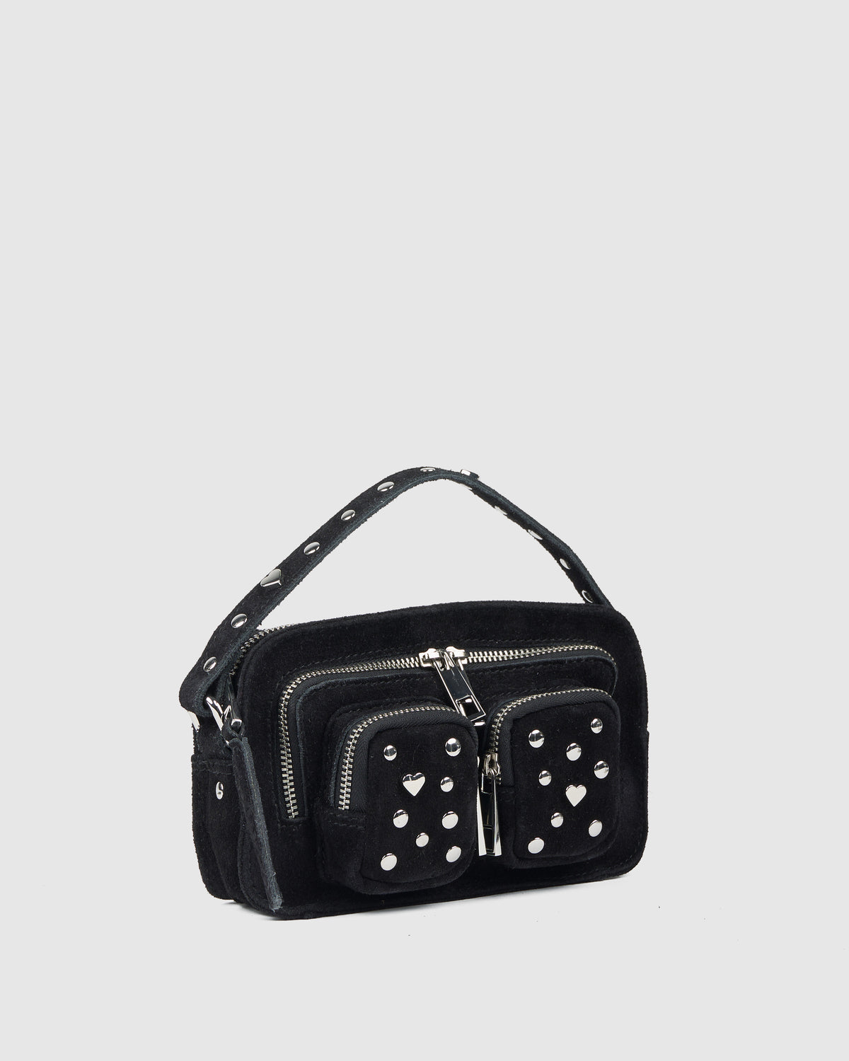 Núnoo Helena Sweetheart Suede Black Small bag Black