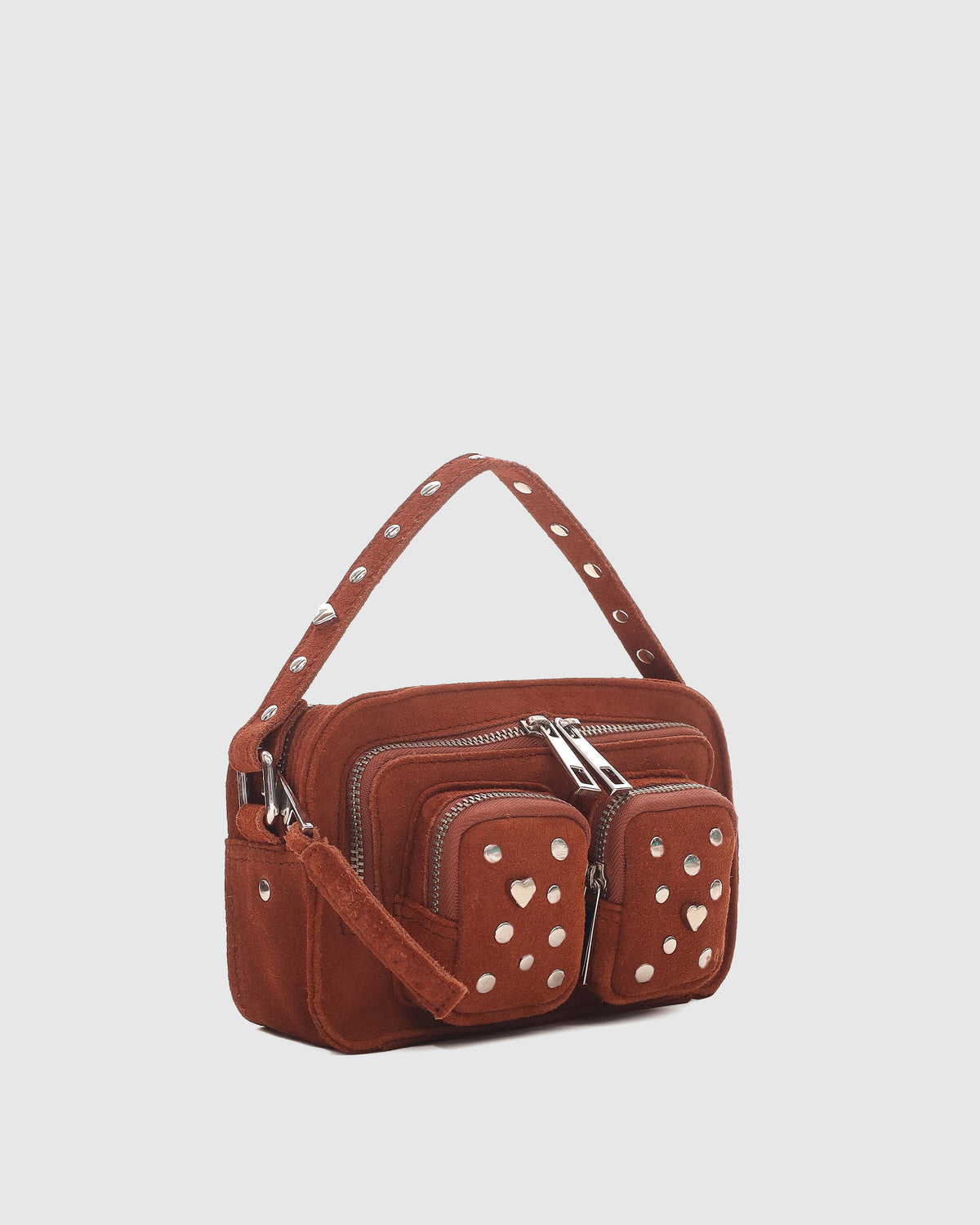 Núnoo Helena Sweetheart Suede Redwood Small bag Redwood