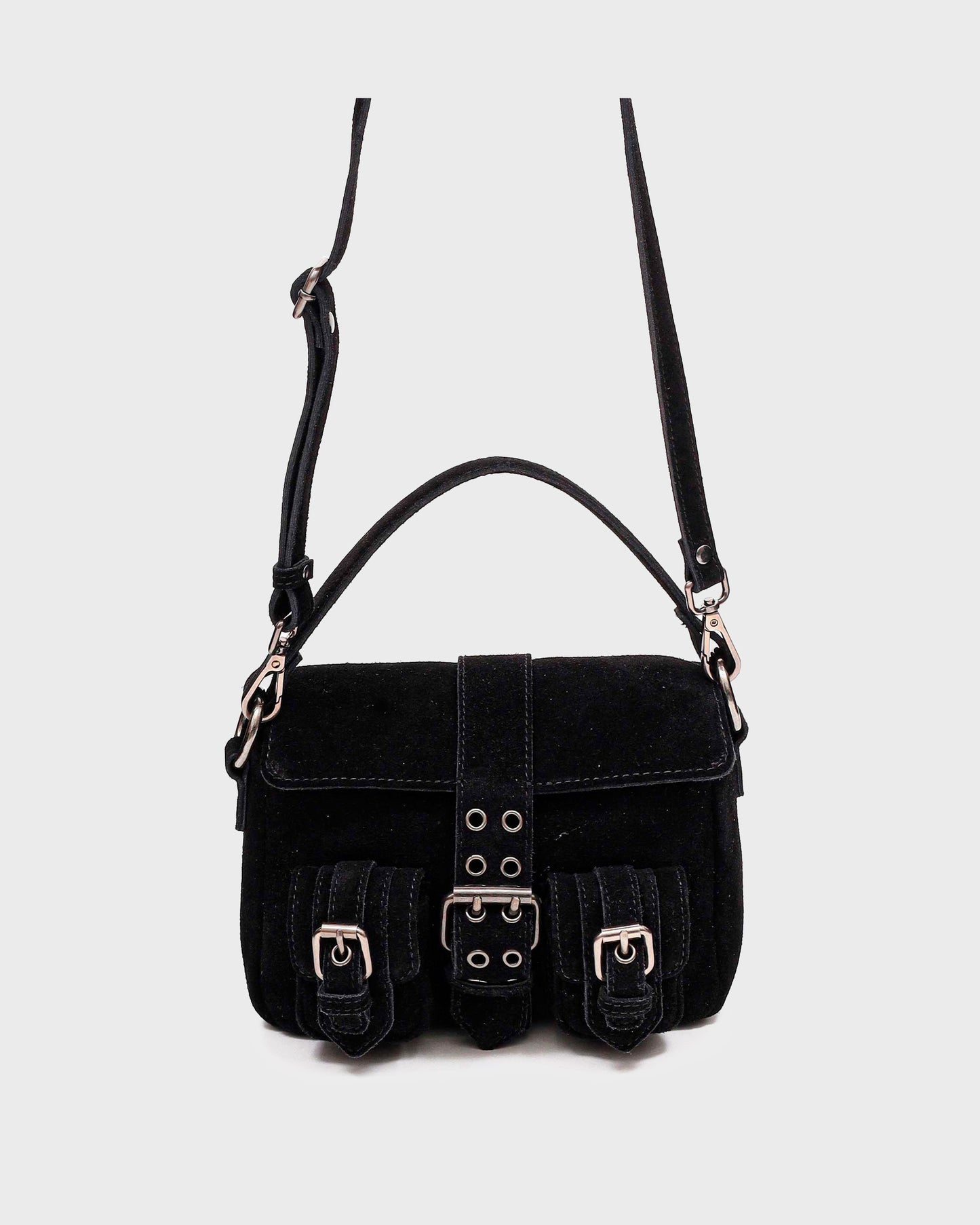 Núnoo Honey Buckle Suede Black Medium Black