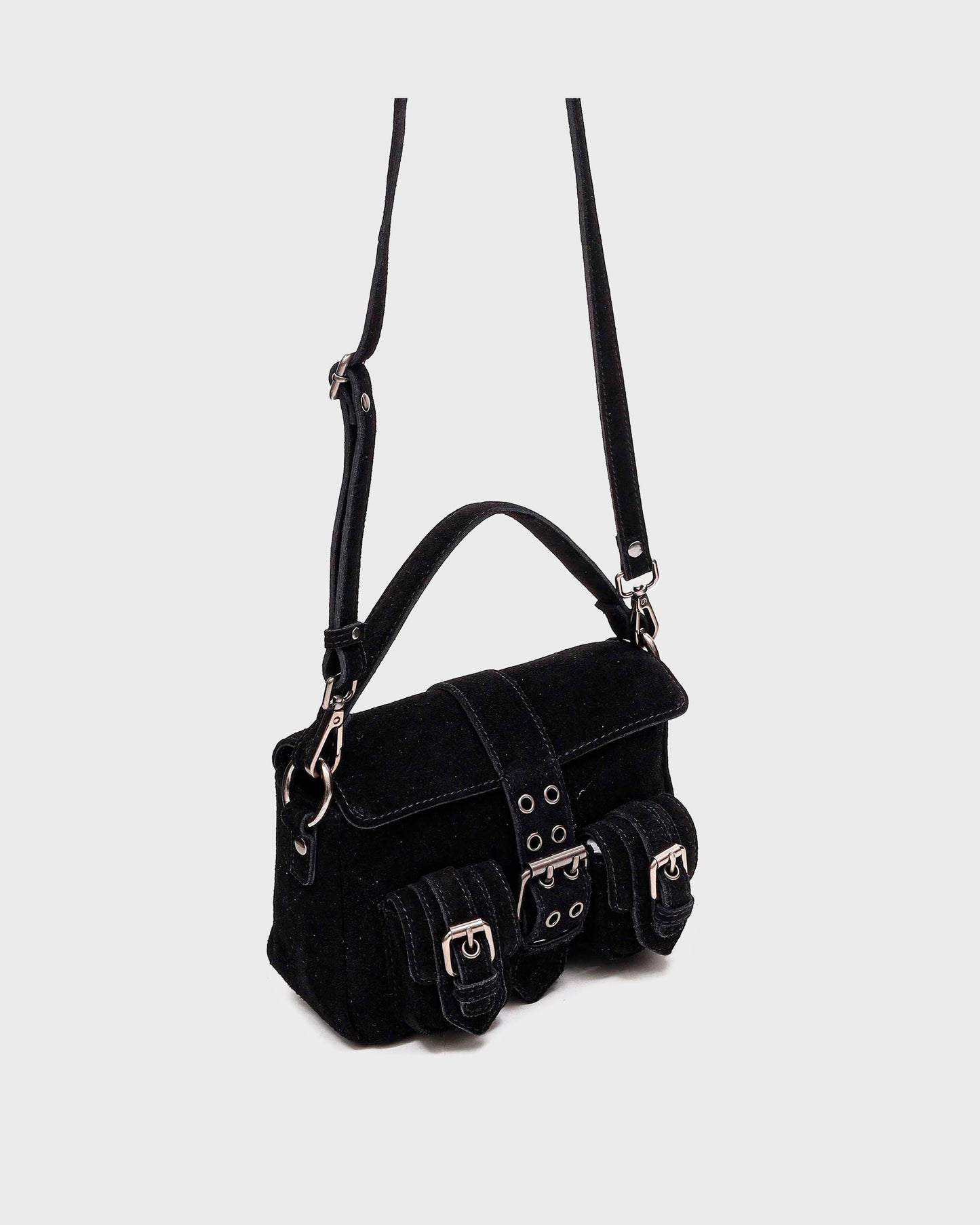 Núnoo Honey Buckle Suede Black Medium Black