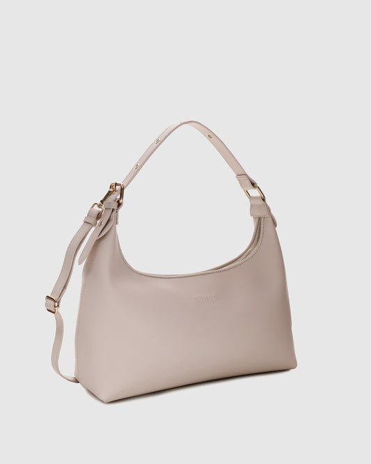 Núnoo Large Dandy Buckle Florence Warm Grey w. Gold Large Warm Grey