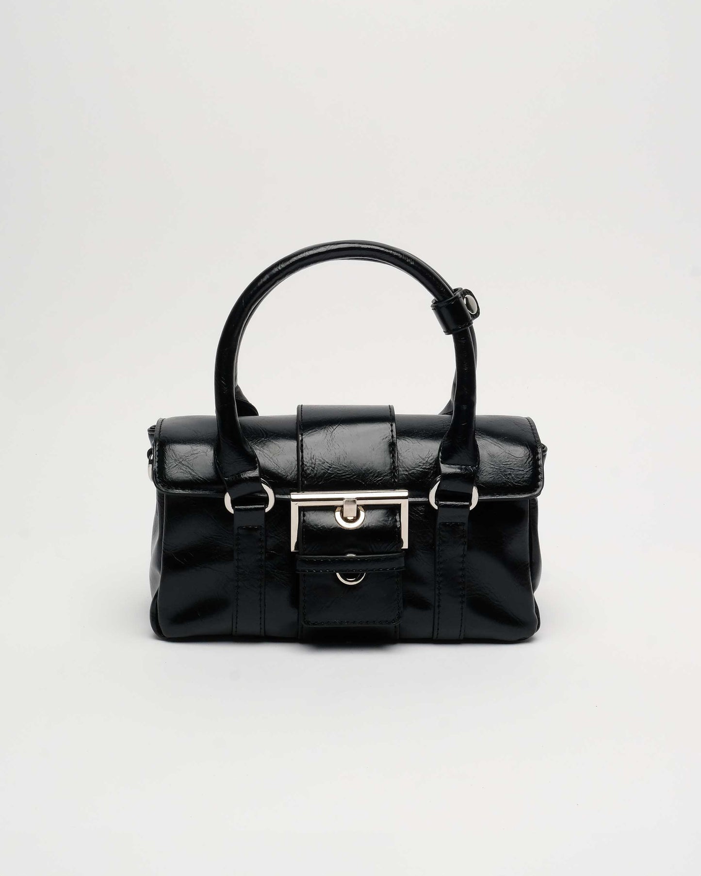 Núnoo Maggie Buckle Wrinkle Black Medium Black