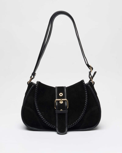 Maria Stitch Suede Black w. Gold