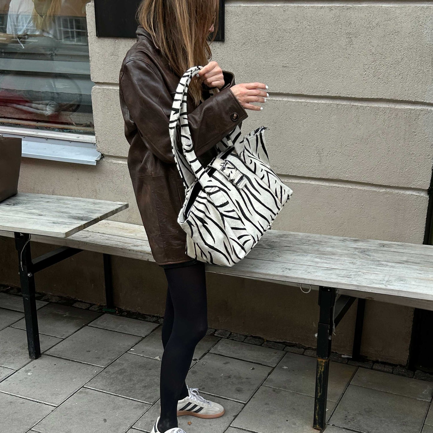 Núnoo Maxi Shopper Brown Stripes Deluxe Maxi Stripes