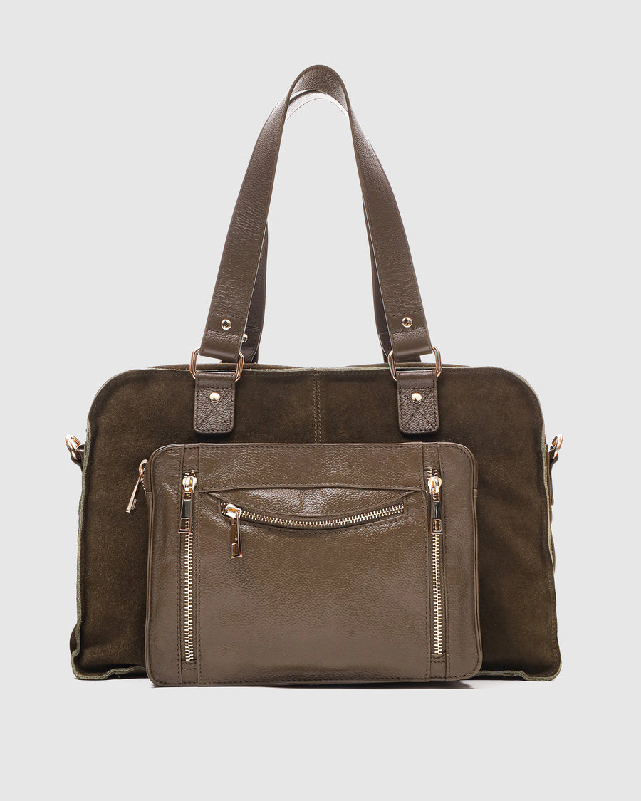 Mille Suede Mix Dark Olive w. Gold