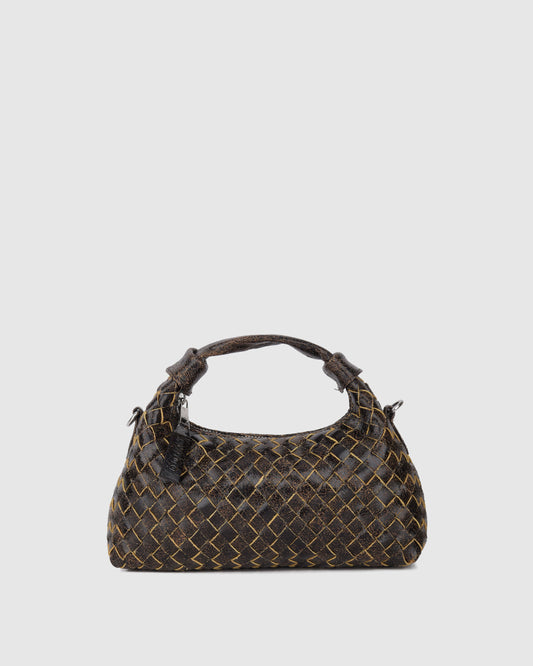 Núnoo Mini Dandy Braided Pélé Chocolate Small bag Chocolate