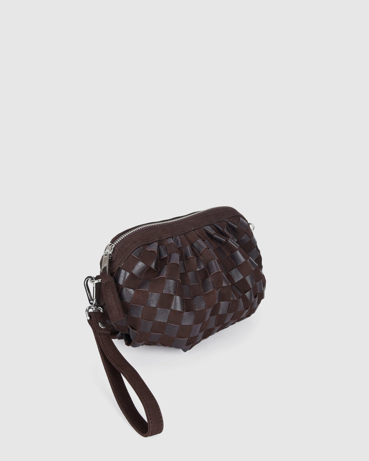 Núnoo Myra Braided Nubuck Chocolate Small bag Chocolate
