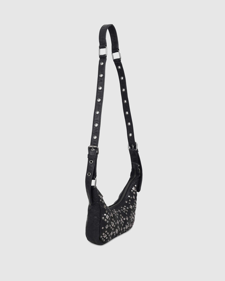 Núnoo Palma Rock Black w. Antique Silver Small bag