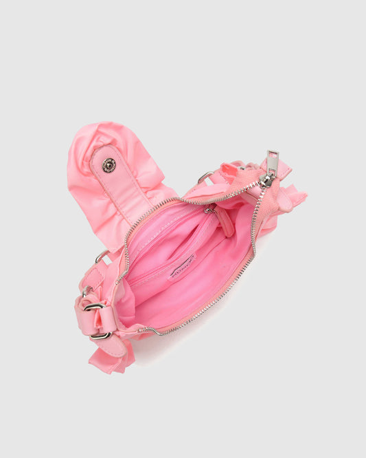 Núnoo Palma Ruffle Recycled Nylon Light Pink Small bag