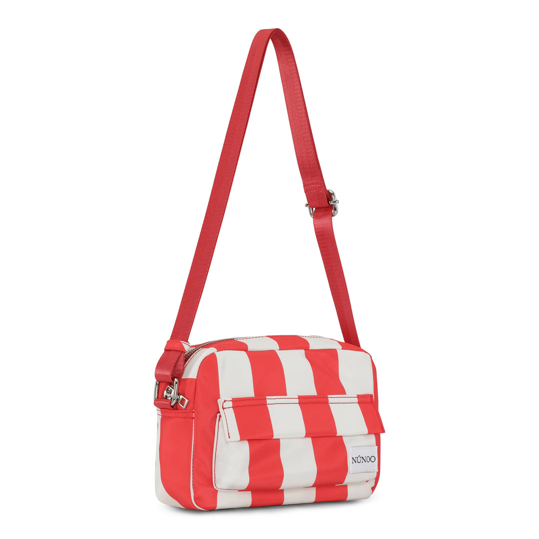 Núnoo Paloma recycled nylon Striped Medium Red/White