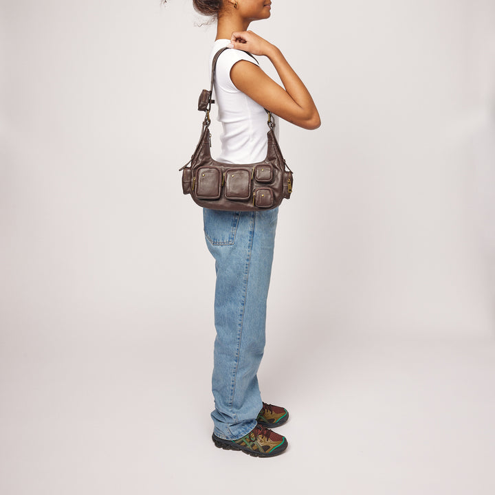 Núnoo Sally Small Pocket Sheep Brown w. gold Shoulder bags Brown