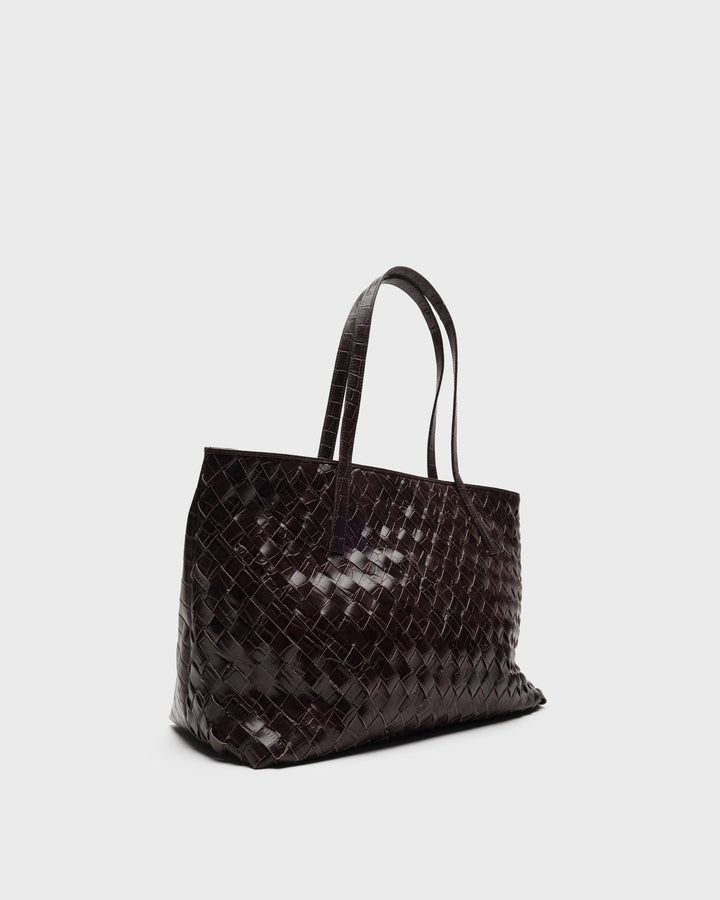 Núnoo Shopper Braided Texas Chocolate Large Chocolate