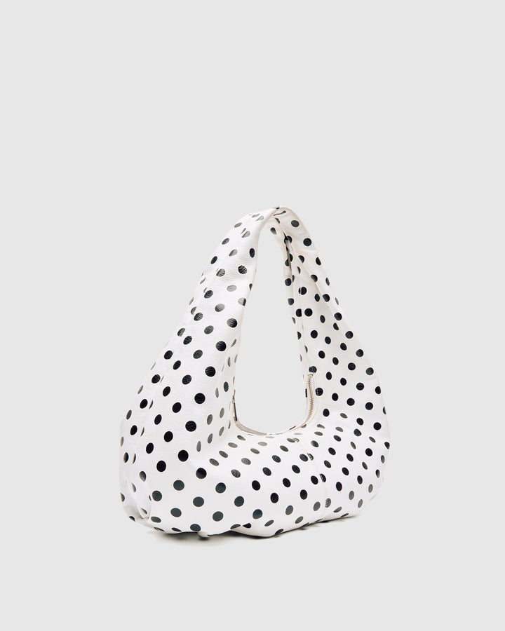 Núnoo Small Alma Draped Polka White/Black Medium White/Black