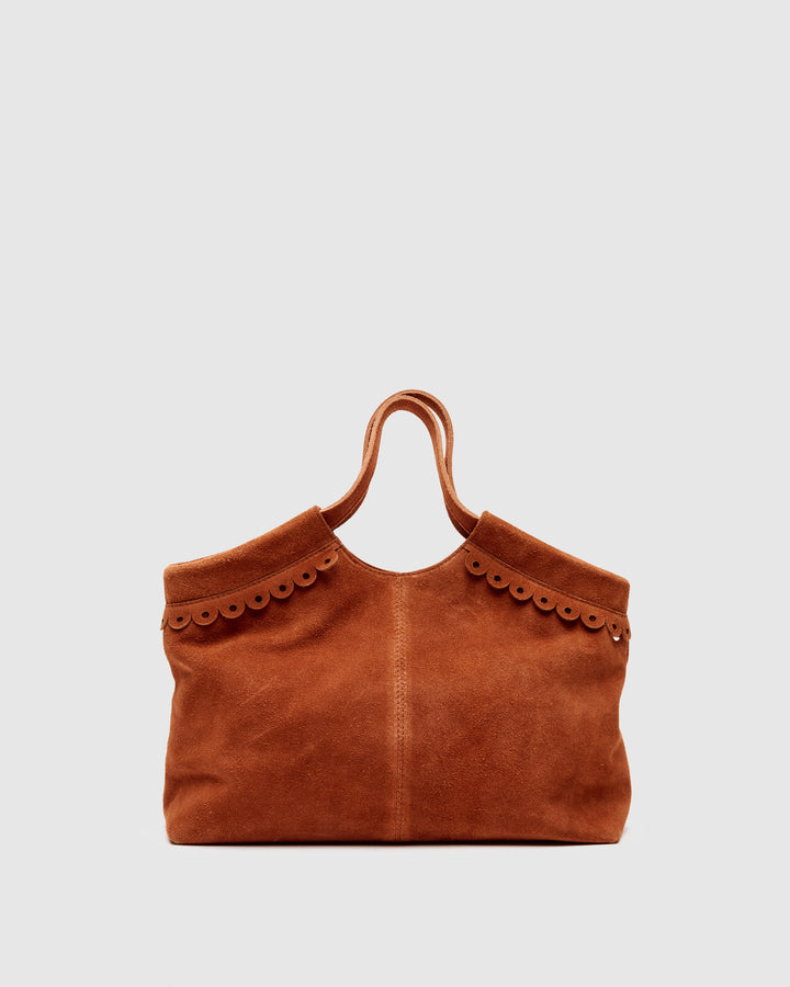 Núnoo Small Bellis Scallop Suede Redwood Large Redwood