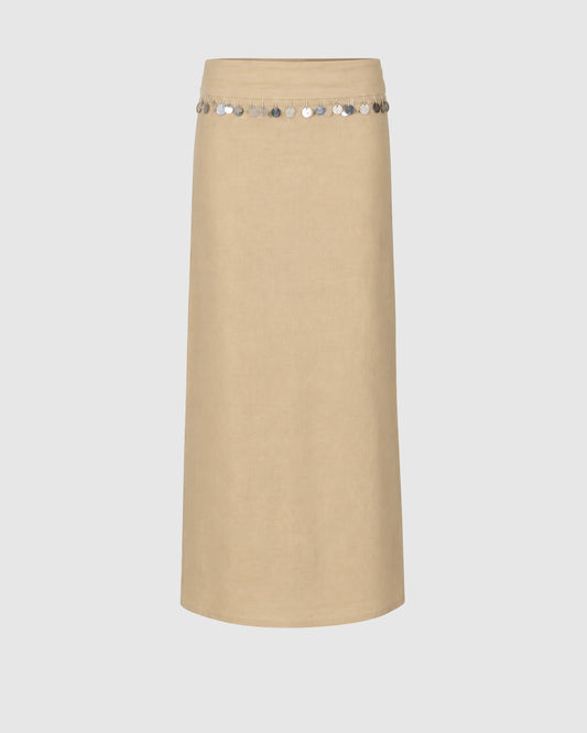 Núnoo Solène Maxi Skirt - Berg Larsen x Núnoo Berg Larsen Beige