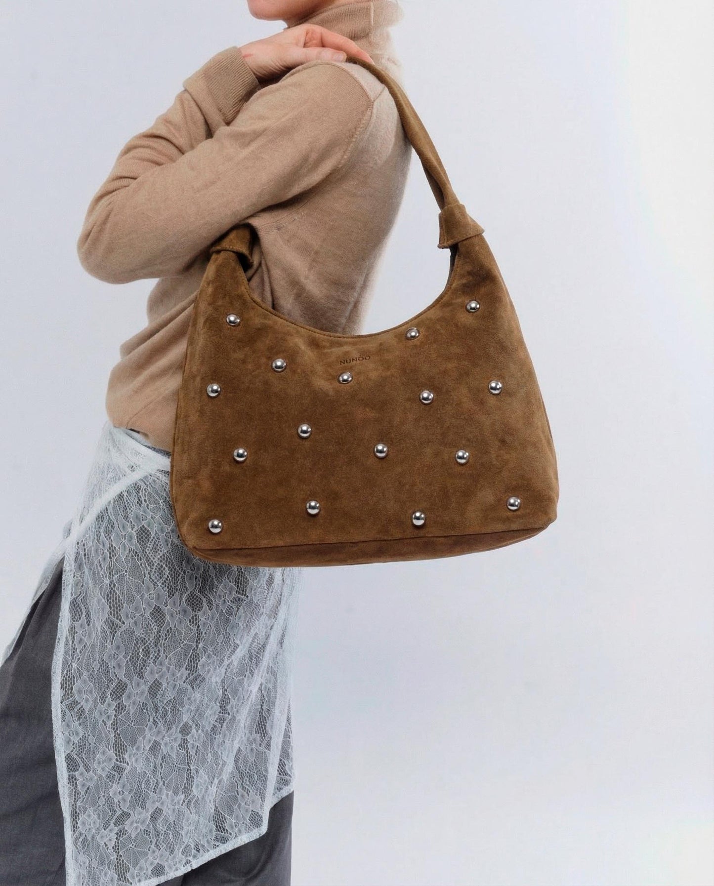 Núnoo Big Dandy Rivet Suede Dusty Olive Large Dusty Olive