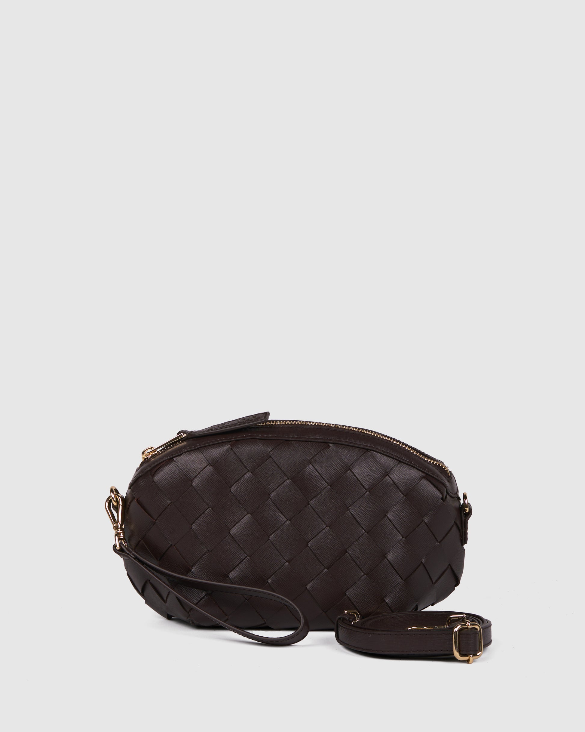 Núnoo Cara Braided Florence Chocolate w. Gold Small bag Chocolate