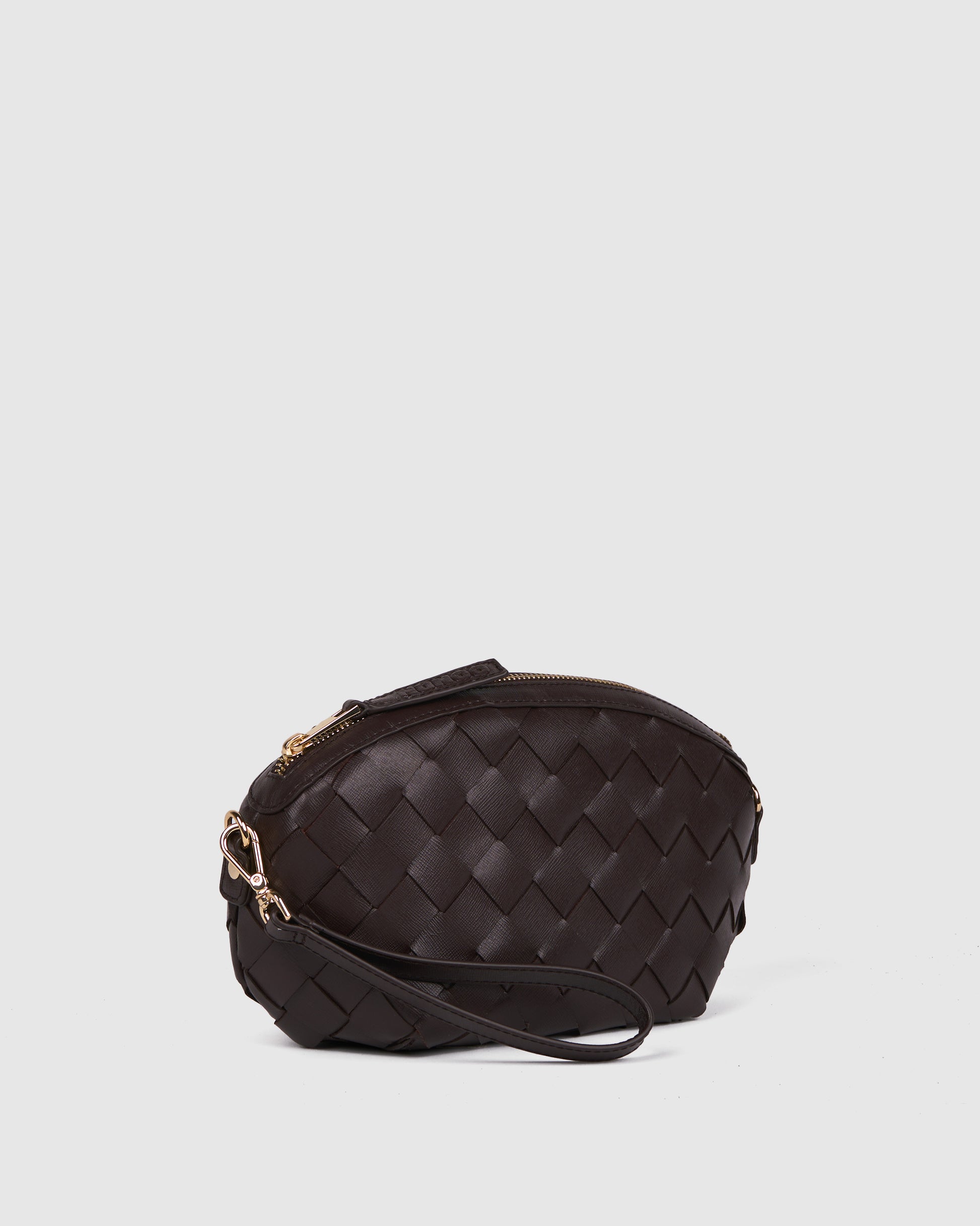Núnoo Cara Braided Florence Chocolate w. Gold Small bag Chocolate