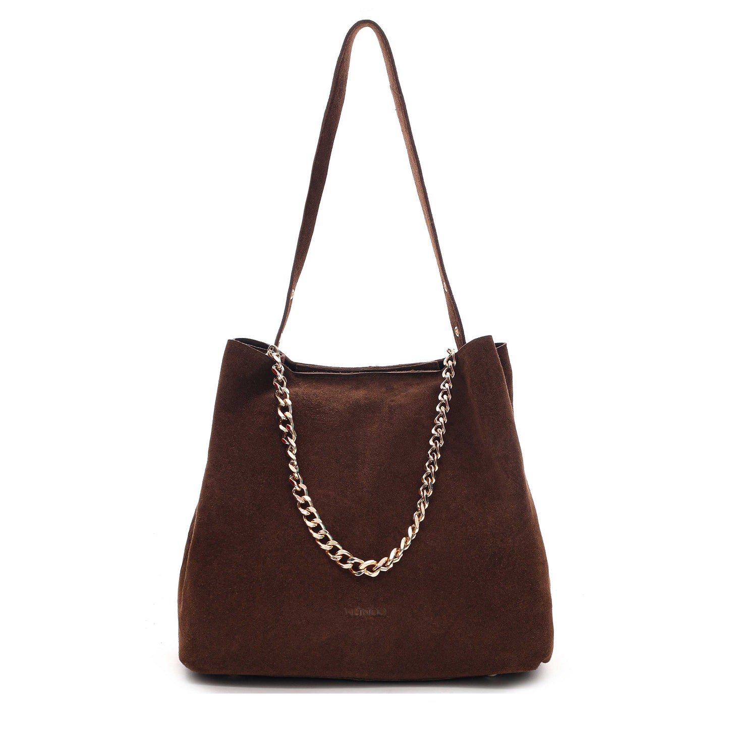 Núnoo Chiara Suede Brown w. Gold Shoulder bags Brown