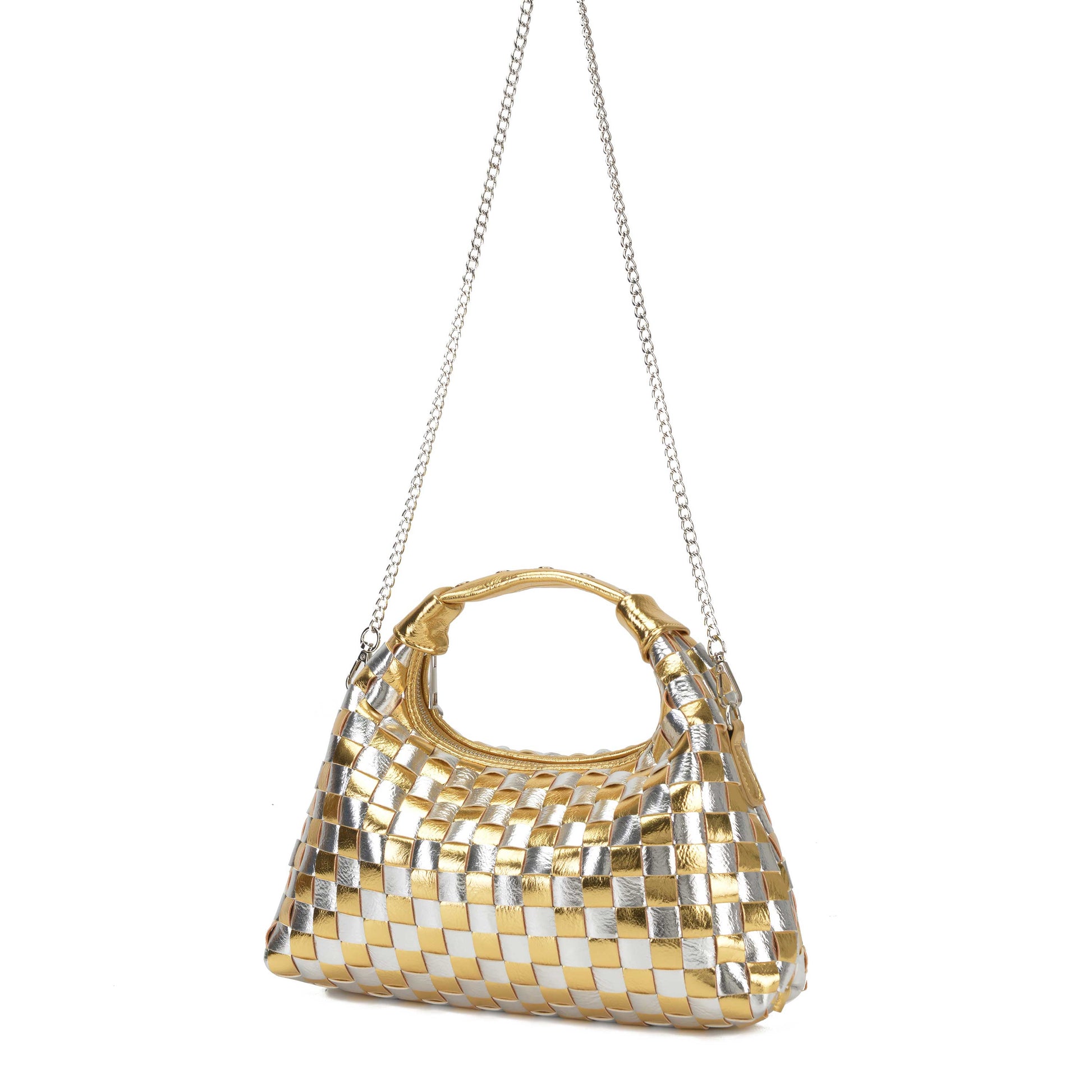 Núnoo Dandy Braided Recycled Cool Silver/Gold Small bag Silver/Gold