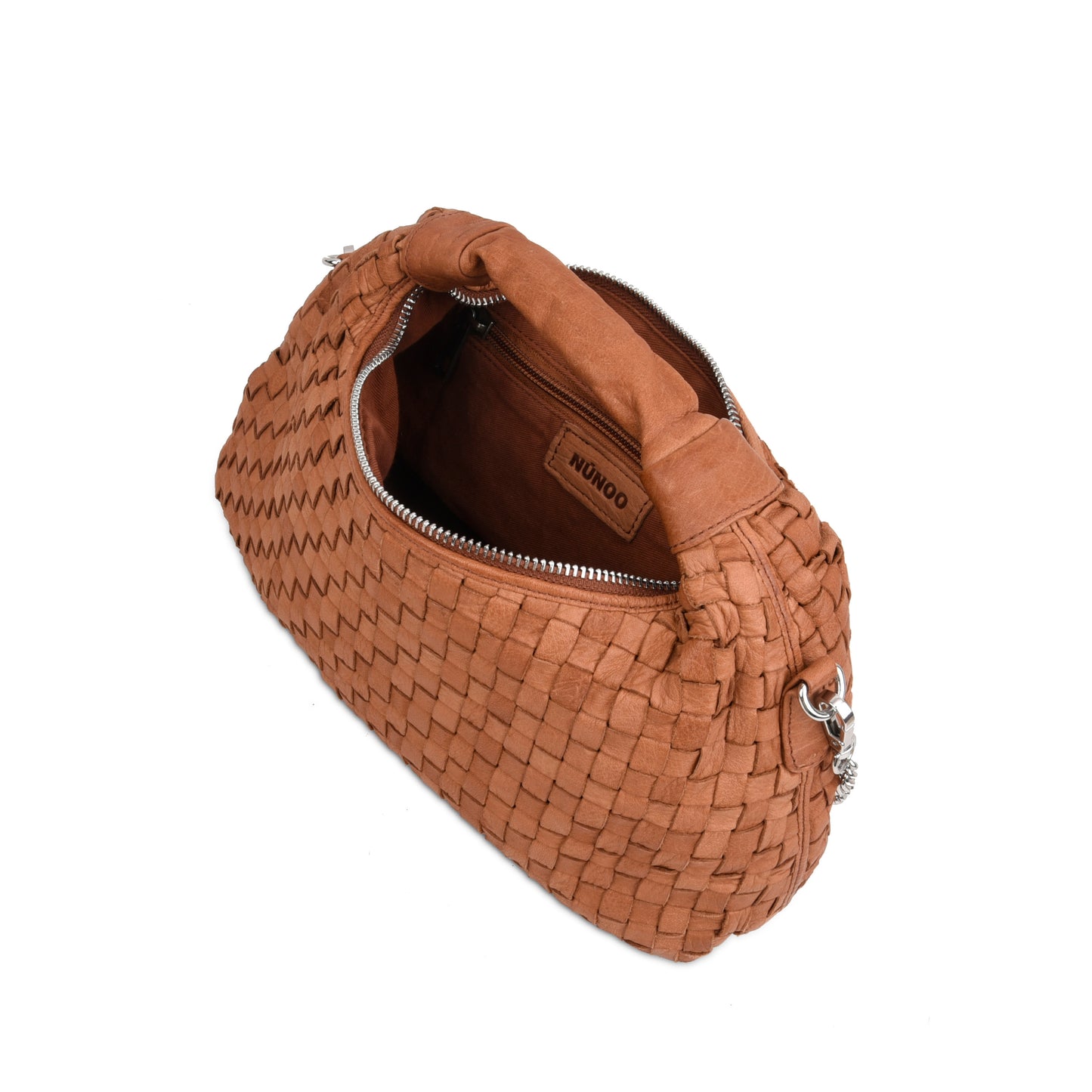 Núnoo Dandy Braided Washed Cognac Small bag Cognac