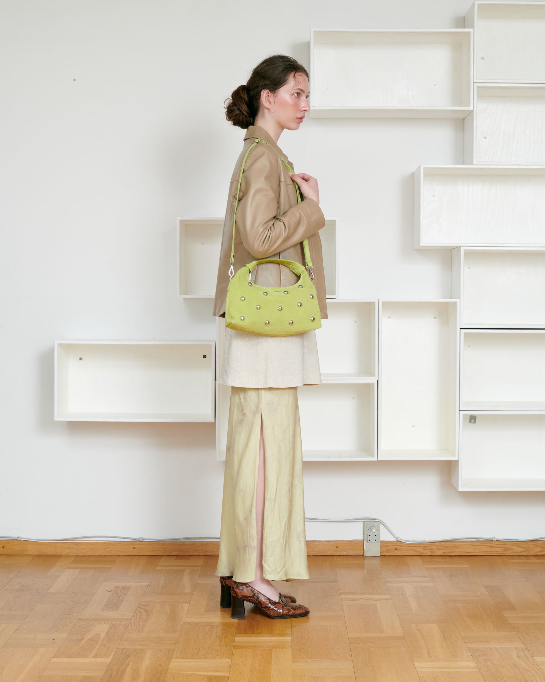 Núnoo Dandy Rivet Suede Lime Medium Lime