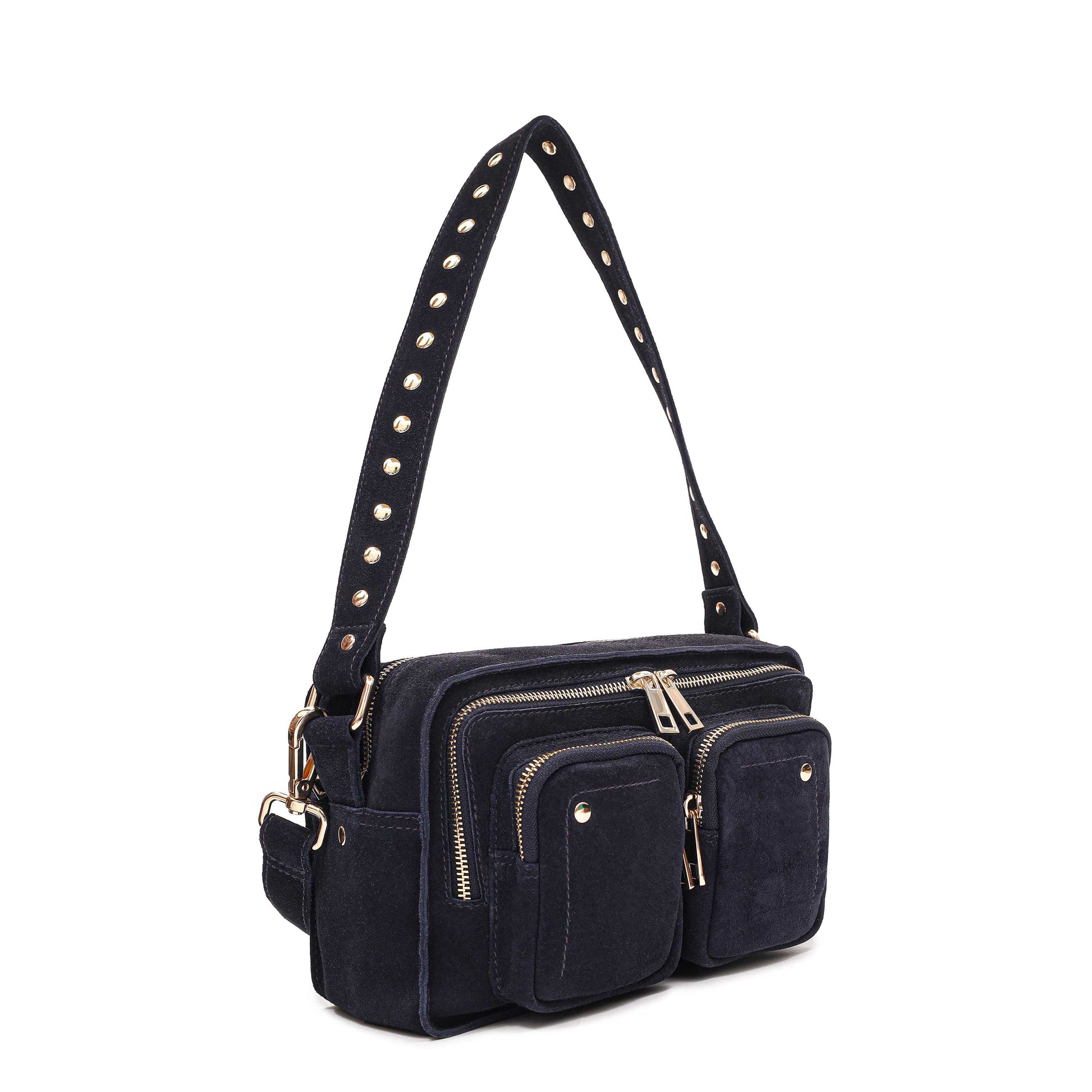 Núnoo Ellie Suede Navy w. Gold Medium Navy