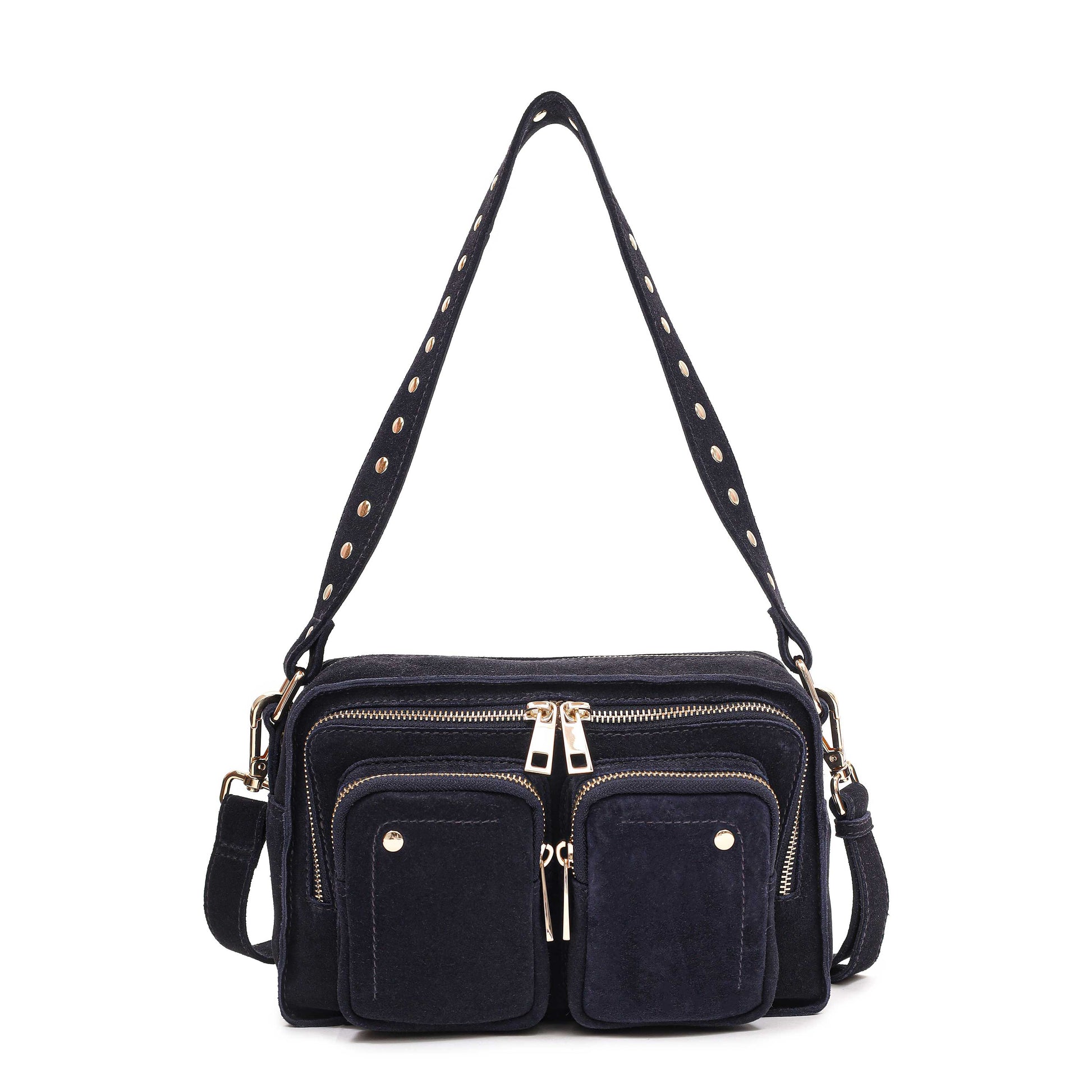 Núnoo Ellie Suede Navy w. Gold Medium Navy