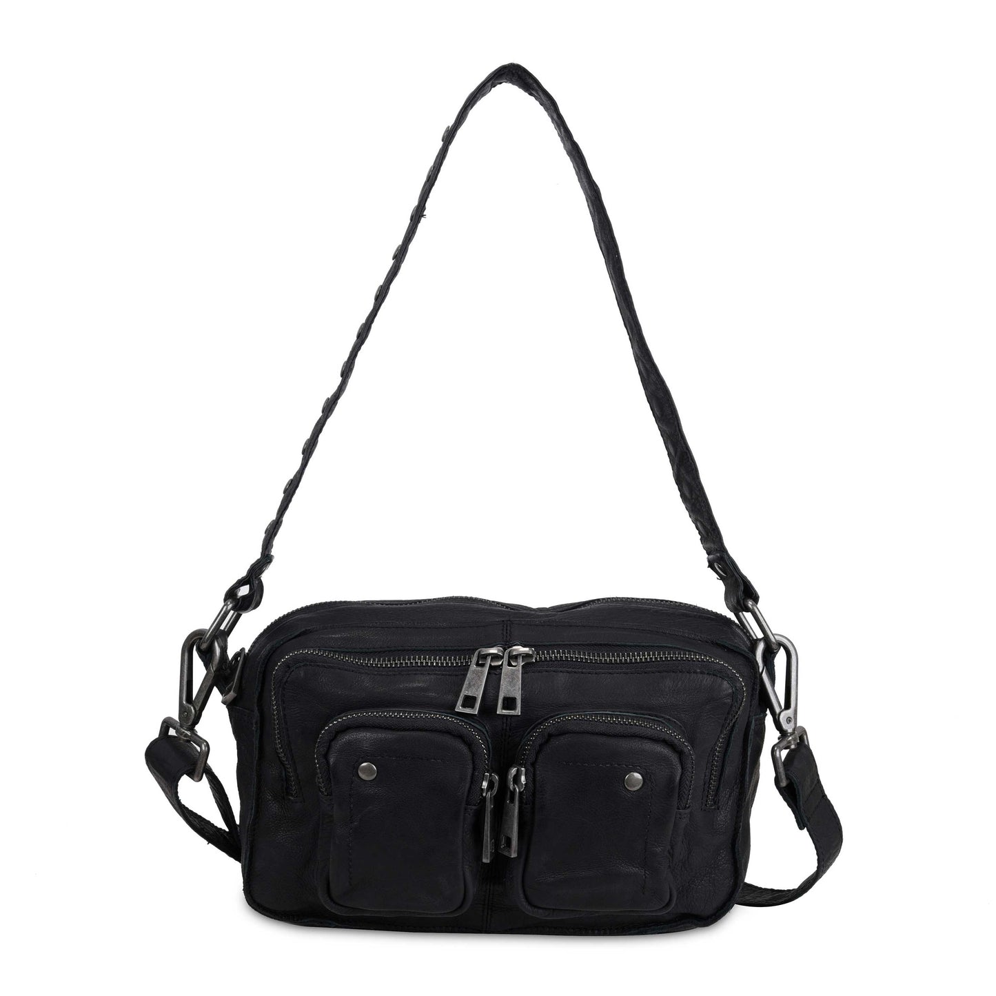 Núnoo Ellie Washed Black w. Antique Silver Shoulder bags Black