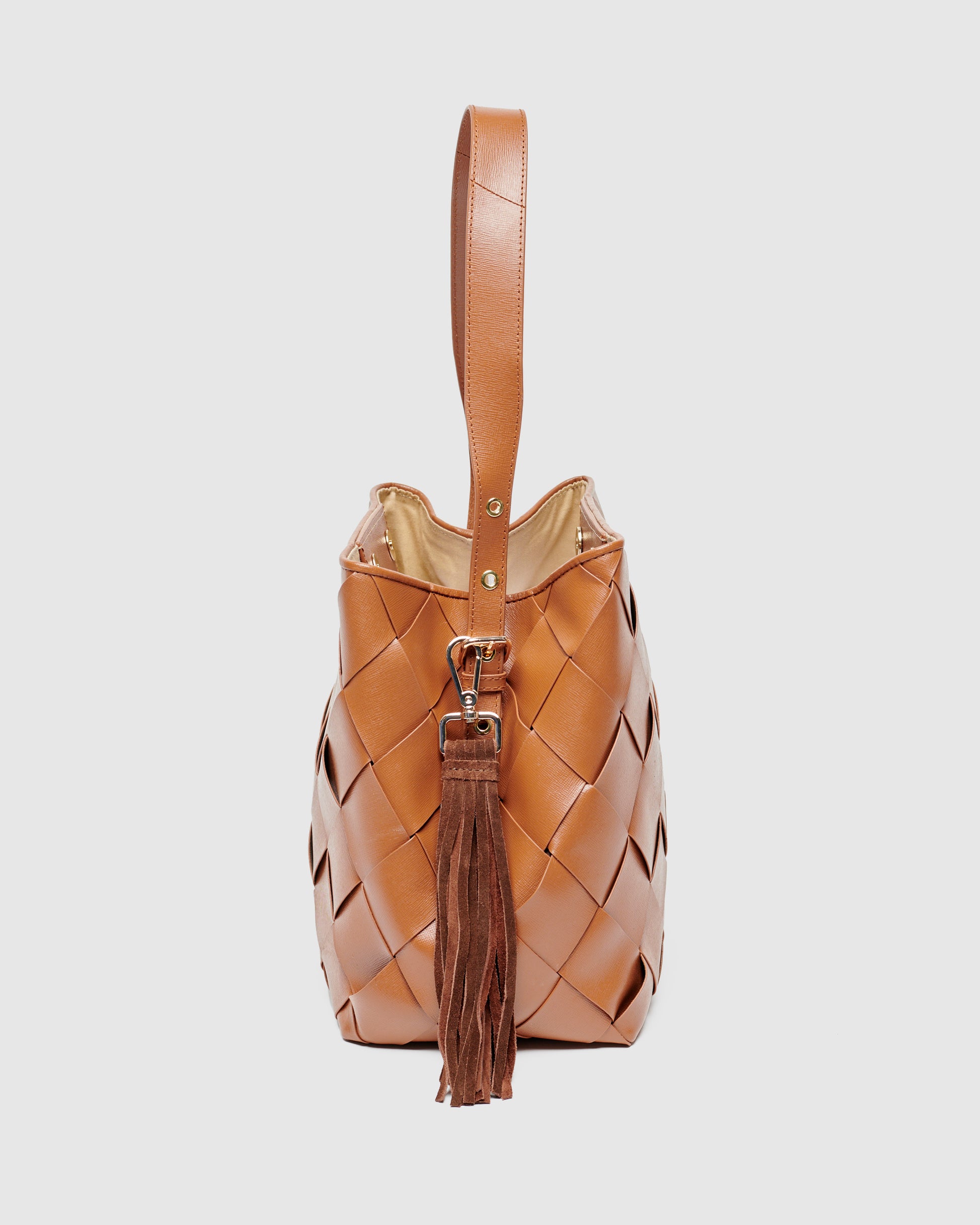 Núnoo Fringe Key Ring Suede Dark Brown w. Gold Accessories Dark brown