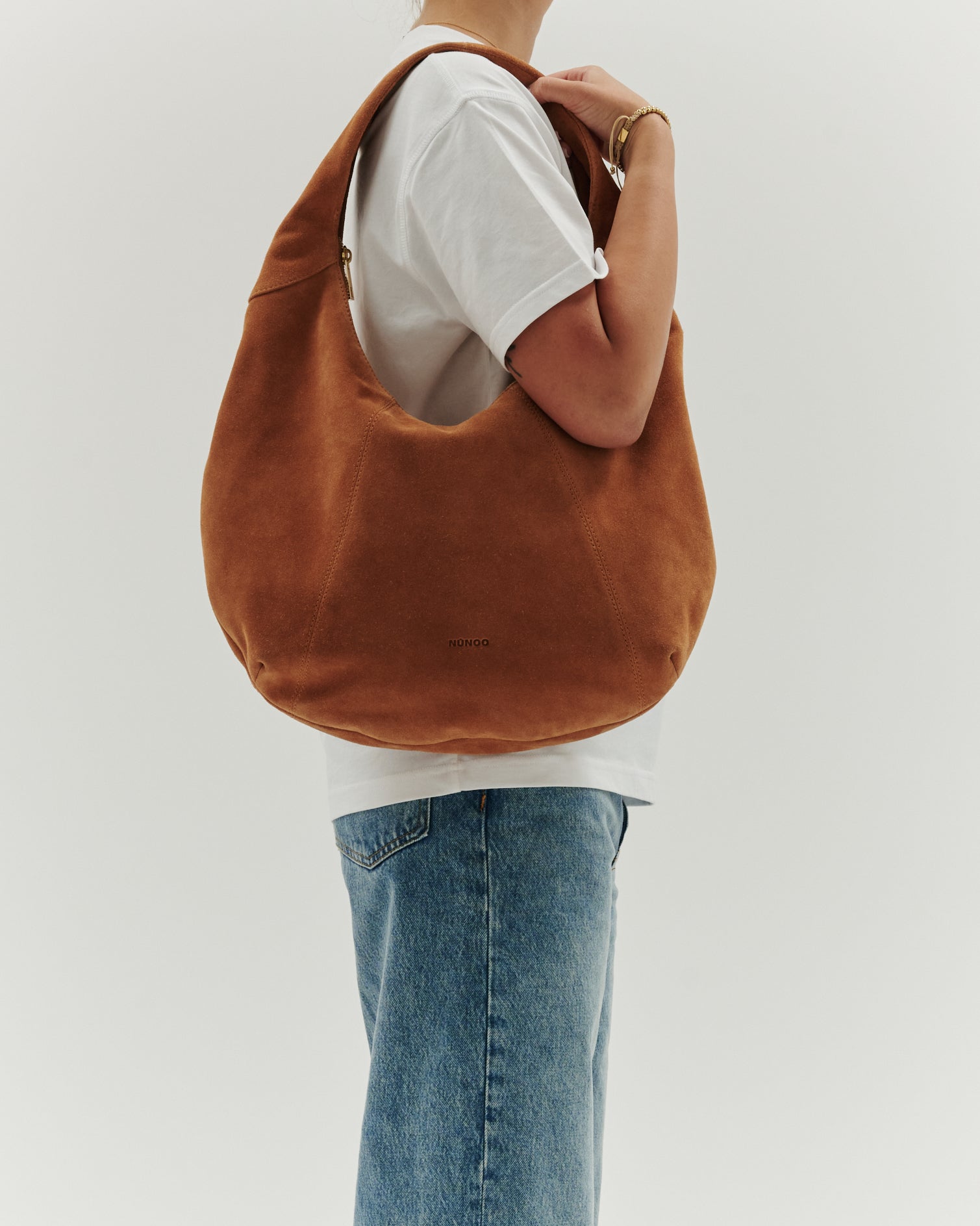 Núnoo Gabi Suede Toffee w. Gold Medium Toffee