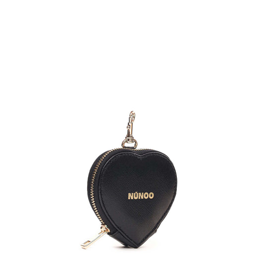Núnoo Heart Coin Pocket Florence Black w. Gold Accessories Black