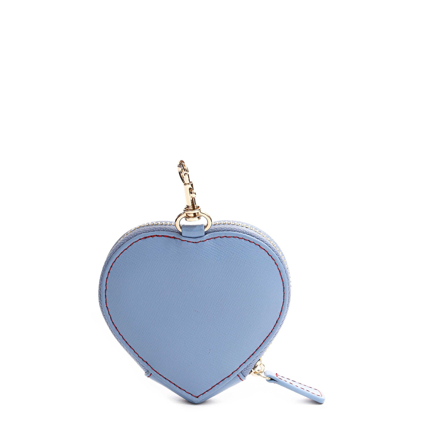 Núnoo Heart Coin Pocket Florence Sea Red Stich w. Gold Wallet Light blue