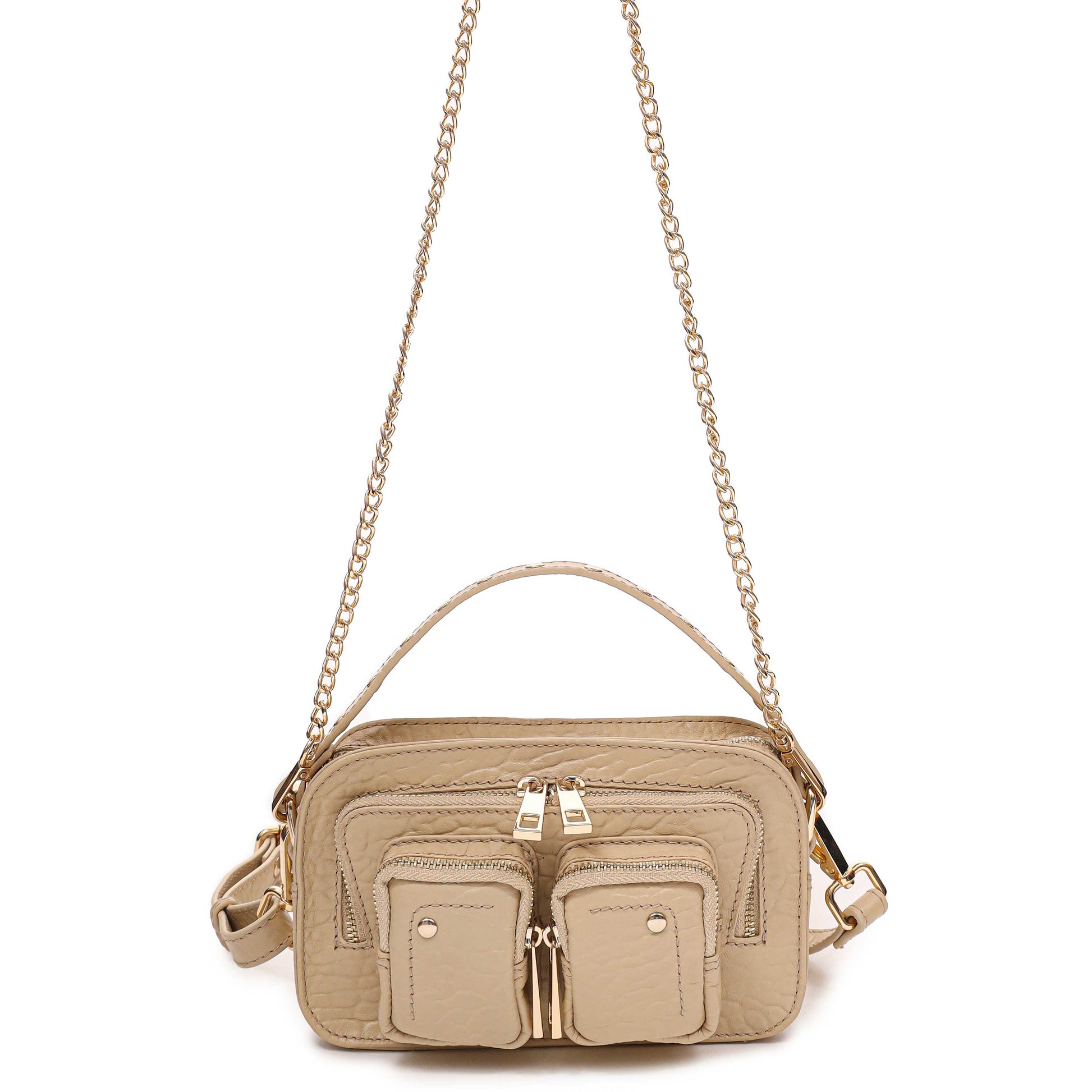 Núnoo Helena Air 3 Black w. gold Small bag Latte