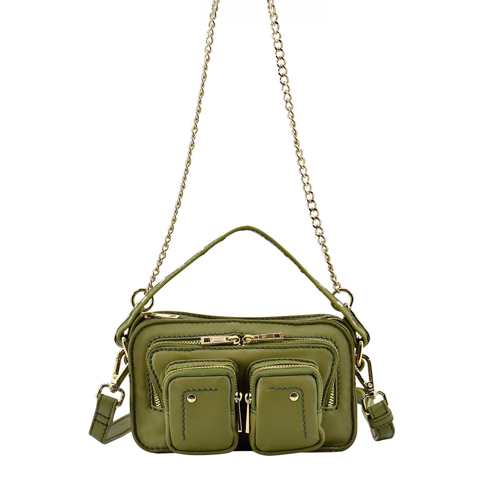 Núnoo Helena Cozy Green w. Gold Shoulder bags Green